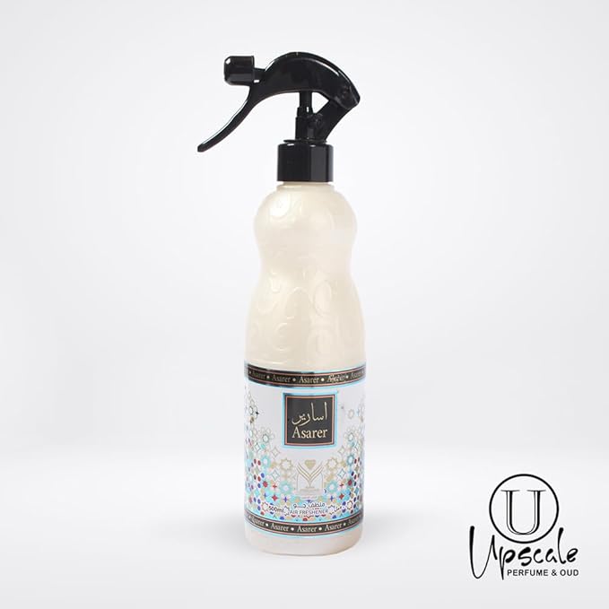 Almas Perfumes Asarer Air Freshener - 480ML 16.9FL.OZ of Fabric spray - Natural Aged Oud Scent - Odor Fighting Room Spray - long lasting Aroma for home