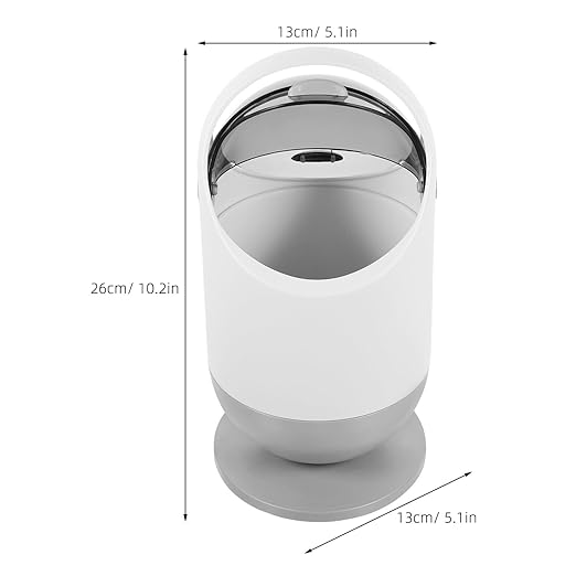 Alipis Mini Desktop Trash Can Swing Lid Handheld Countertop Wastebasket Cute Garbage Bucket Container Waste Bin Decorative Rubbish Bin Small Organizer for Office Bathroom 26.00X13.00X13.00CM Grey