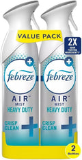 Febrezee Odor-Fighting Air Freshener Room Fresheners Air Effects Air Spray Air Freshener Mist 8.8 Ounce - 2 Count (Pack of 1) (Heavy Duty Crisp Clean)