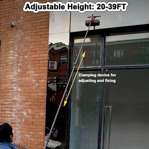 Glass Cleaning Brush Household Water Supply Telescopic Pole Kit Solar Panel Rotating Brush Solar Photovoltaic PanelsWater Fed Pole Brush Kit 18FT Telescopic Window Cleaner Solar P