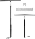 Shower Squeegee with Long Handle 17-60 Telescopic Window Squeegee with Streak-Free Silicone Blade Adjustable Cleaning Tool for Glass Doors Shower Walls Tile Car Windshield
