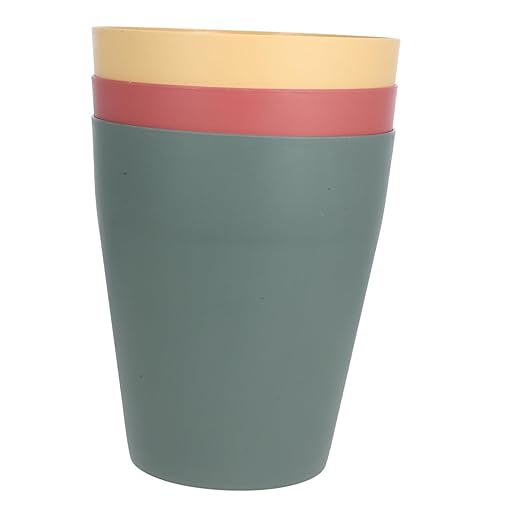 Cabilock Lidless Round Plastic Trash Can Large Capacity Home Office Bedroom Waste Basket
