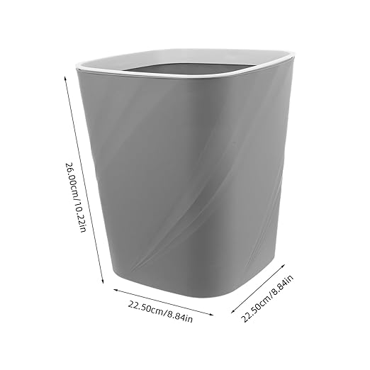 TEHAUX Large Capacity Trash Can Press Type Lid 13 Gallon Plastic Garbage Container for Kitchen Bathroom Office Slim Wastebasket Sink and Desktop Use