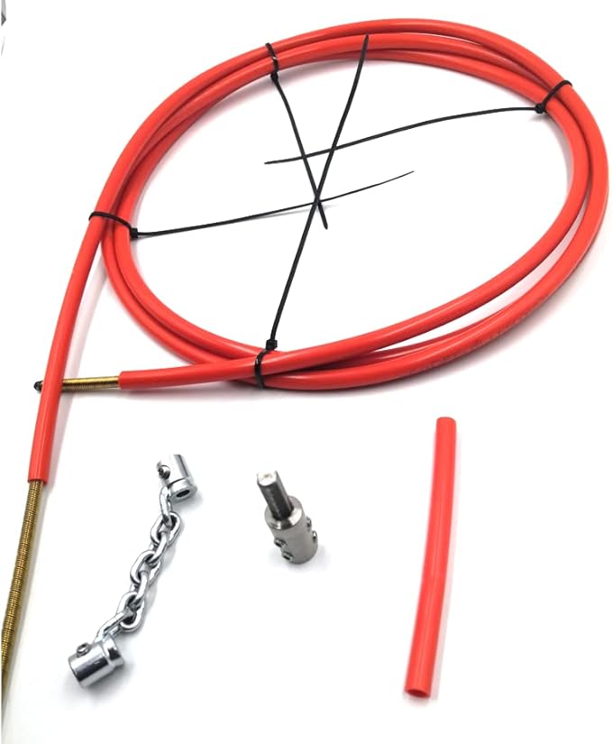 6mm flexible shaft cable 5m full set cleaning chain tools DN32-40 pipe clog remover Drain cleaning