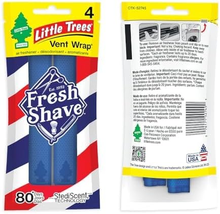 LITTLE TREES Car Air Freshener | Vent Wrap Provides Long Lasting Scent Invisibly Fresh | Fresh Shave 16 Air Fresheners