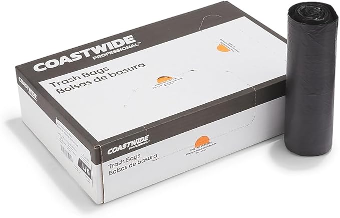 Professional 55-60 Gallon Trash Bag 38 x 58 Low Density 1.5 mil Black 100 Bags/Box