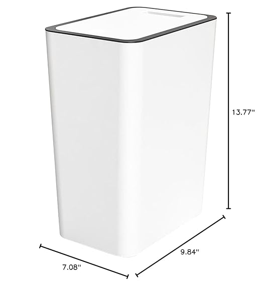 VBESTLIFE Bathroom Trash Can with Lid 15L/4 Gallon Slim Garbage Bin Wastebasket with Up Lid for Bedroom Office Kitchen Craft Room VBESTLIFEsm748dycgx