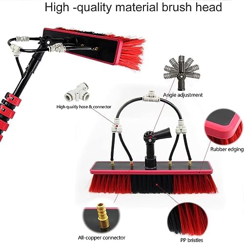 Glass Cleaning Brush Home Water Fed Telescopic Pole Kit Solar Panel Brush Rotating for Photovoltaic PanelTelescopic Window Cleaner Kit - 3.6-10.8m Extendable Pole with Water Fed Brush for S