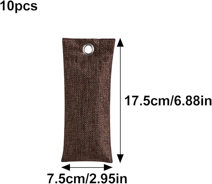 10PCS Activated Bamboo Charcoal Air Purifying Bag Air Freshener Bag Moisture Absorber for Refrigerator Home Car Coffee