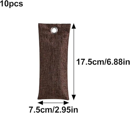 10PCS Activated Bamboo Charcoal Air Purifying Bag Air Freshener Bag Moisture Absorber for Refrigerator Home Car Coffee