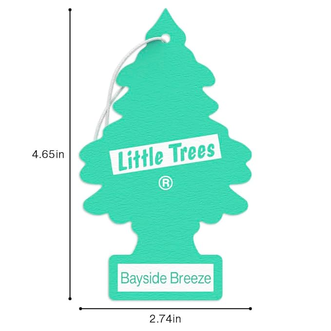 LITTLE TREES Car Air Freshener | Hanging Tree Provides Long Lasting Scent for Auto and Home | 24 Air Fresheners |Bayside Breeze