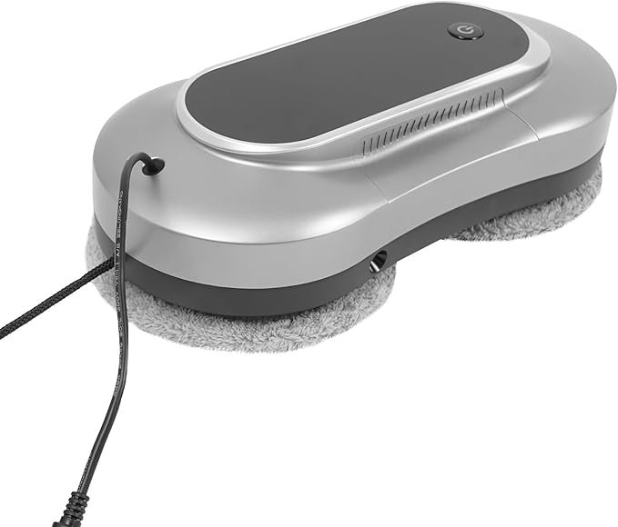 Window Cleaner RobotWindow Cleaner Robot with Dual Water SprayRemote Control Window Cleaning Robot Smart Glass Cleaning Robotic with 10 Cleaning Cloths (Silver Gray)