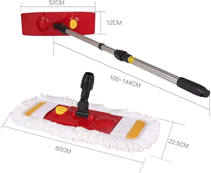 Dust Mop Microfiber Mops for Floor Cleaning with Extendable Adjustable Handle and Washable Pads