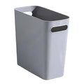 2.4 Gallon Slim Trash Can Small Plastic Wastebasket for Bathroom Office Kitchen Narrow Space Under Sink or Desk (Grey)