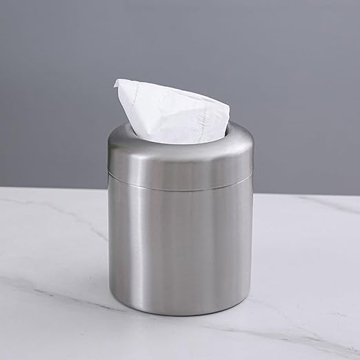Small Trash Can 1.5l Mini Garbage Bin 304 Stainless Steel Round Bathroom Office Desk Countertop Wastebasket Without Lid
