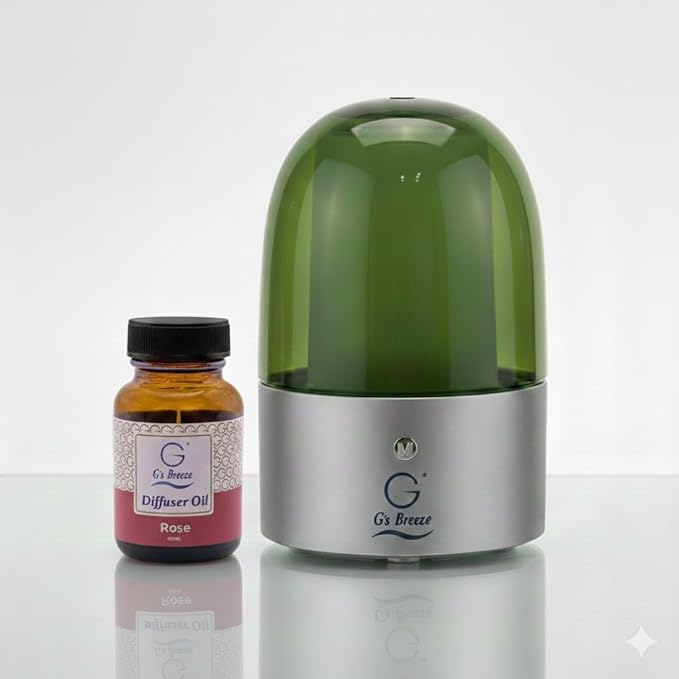 G’s Breeze Smart Diffuser with Refill – Bluetooth &amp Wi-Fi App Control Gradient LED Lighting Adjustable Scent Intensity Low Noise 24 Hour Schedule Aromatherapy Diffuser for Home &amp Office -