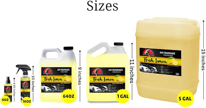 Air Freshener Fresh Lemon Scent and Odor Eliminator Premium Smell Fragrance Premium Smell and Odor Eliminator Half Gallon (64 oz)