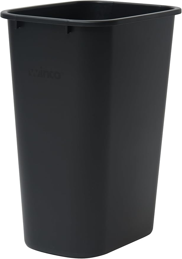 Winco Waste Basket for Home and Office 10 Gallon Black