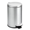 TIPGO Small Trash Can with Lid Soft Close 4.5 Liters / 1.2 Gallon Bathroom Garbage Can Mini Step Trash Bin Stainless Steel Wastebasket for Bathroom Bedroom Office (Silver)