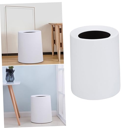 PRETYZOOM Household Wastebasket Frosted Open Trash Can for Bedroom and Living Plain Color Design for Office and Conference Rooms