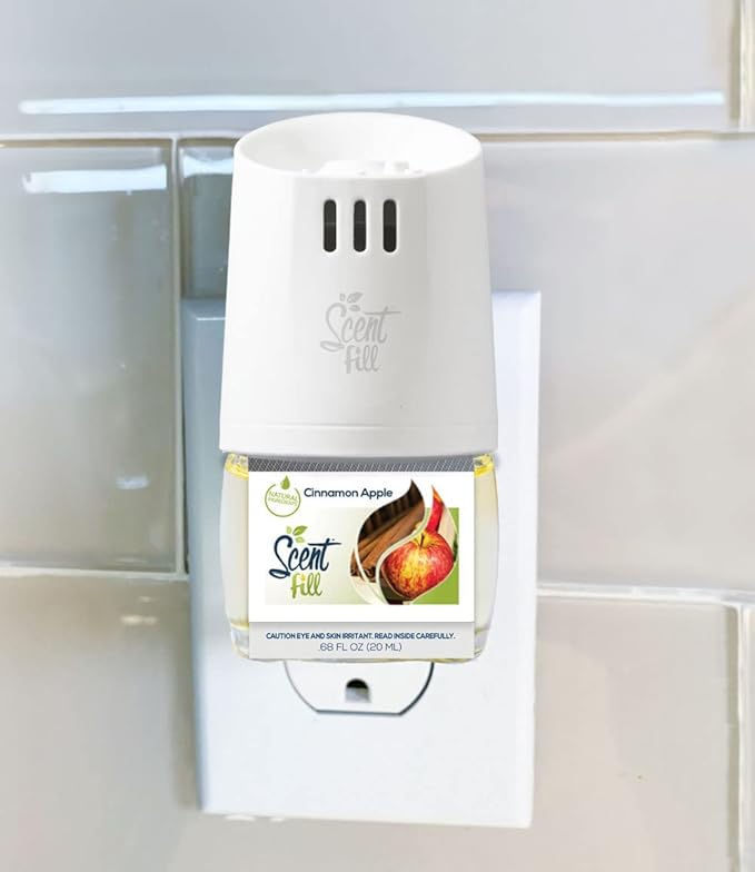 Scent Fill Cinnamon Apple Plug in Air Freshener 4 Scented Oil Refills