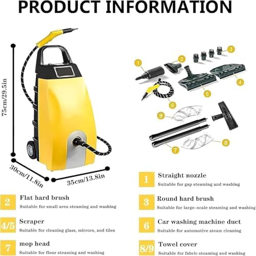 Handheld Steam Cleaner 3.5l 6-in-1 Multipurpose Portable Steamer 2500w High Pressure Steam Washer Jet Washer 40 - sec Heat - Up for Home Furnishings Range Hoods
