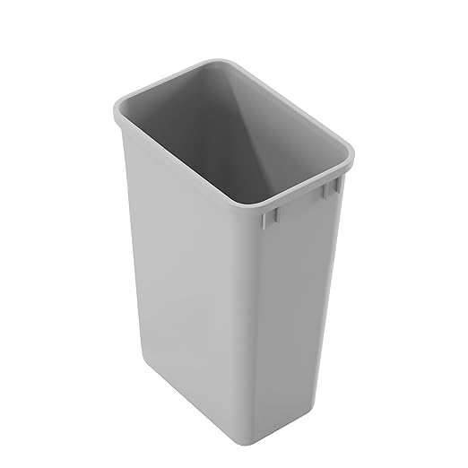 Dowell 50L Wastebasket Trash Container 52.8Qt/13.2Gal Plastic Stackable for Kitchen/Bathroom/Office Fits Under Sink/Desk (Grey 4000 50 04)