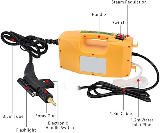 Portable Handheld Steam Cleaner Multi-Purpose Steam Cleaner Steam Humidity Ajustable 1700W High Pressure Automatic Mobile Cleaning Machine for Kitchen Bathroom Upholstery Carpet &amp Car