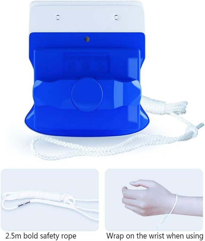 Magnetic Window Cleaner4-Speed Adjustable Magnetic Force Ultra-Strong Both Side Glass Surface Cleaning Brush Wiper Tools (Blue4~35mm)