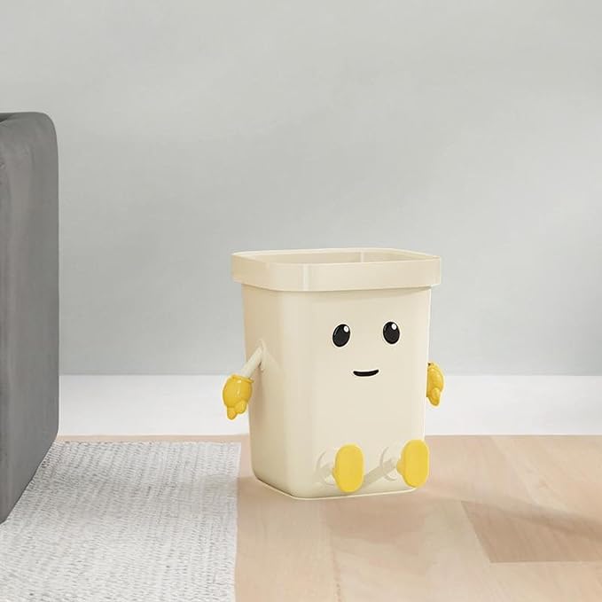 Creative Trash Can Dustbin Sturdy Cartoon Multifunctional Wastebasket Household Compost Bucket for Office Home Dorm Kitchen Sitting 12L
