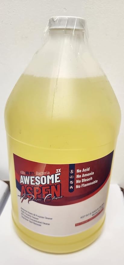 Aspen Awesome All Purpose Cleaner 2-Pack (128 oz Each) – Concentrated Formula Degreaser and Multipurpose Cleaner – Heavy Duty Bulk Cleaning Supplies for Home Auto Kitchen &amp Business (6 64oz)