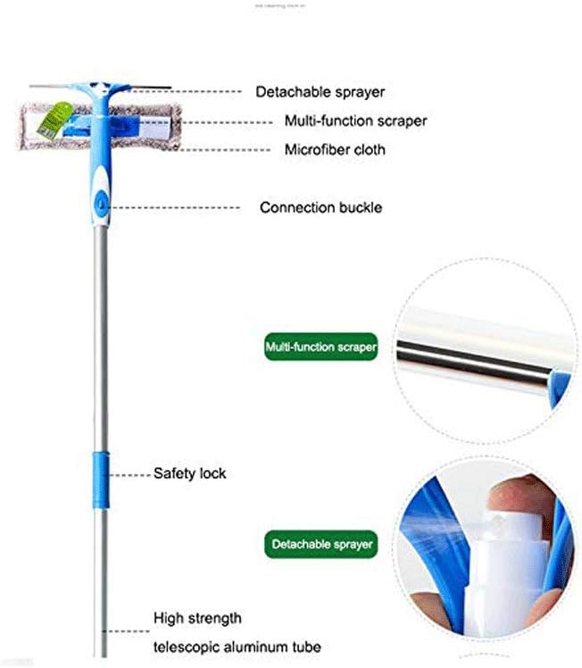 Glass Wiper- Sided Window Cleaning Silicone Squeegee Shower Screen Wash Washer Wipe Microfibre Pad Squeege