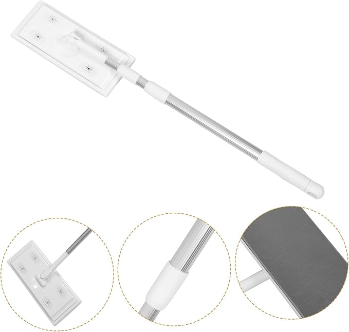 Electrostatic Dust Collector Mop 3-Section Telescopic Rod Non-Woven Floor for Home Cleaning Flat Mop for Dust Removal on Surfaces