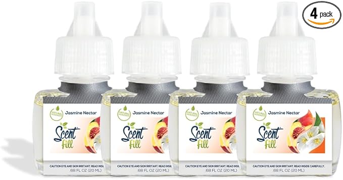 Scent Fill Jasmine Nectar Plug in Air Freshener 4 Scented Oil Refills