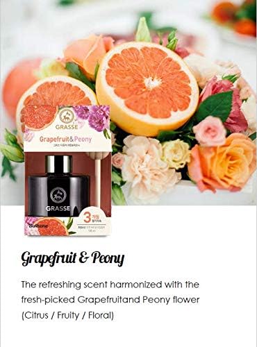 Bullsone Grasse Diffuser Natural Car Air Fresheners Luxury Car Perfume - Grapefruit &amp Peony Scent (2 Pack)