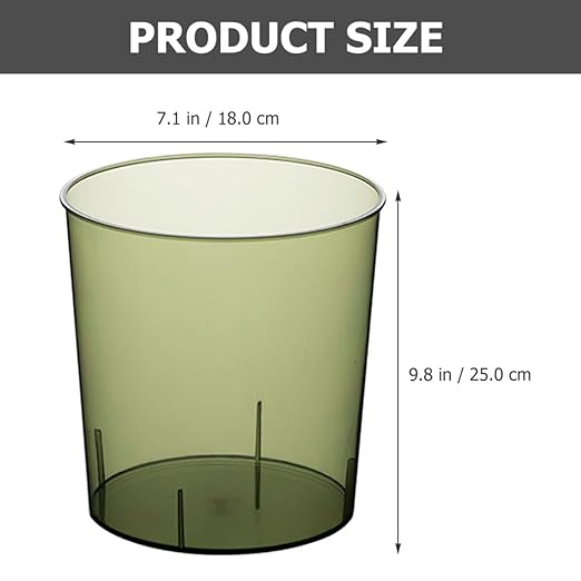 Large Capacity Trash Can Garbage Bucket Plastic Wastebasket for Home Office Open Lid Green Round Multi-Function Trash Bin for Living Room Kitchen