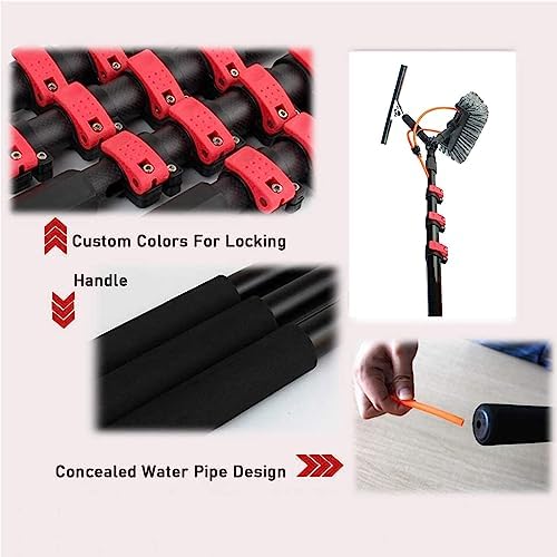 Glass Cleaning Brush Home Water Fed Telescopic Pole Kit Solar Panel Brush Rotating for Photovoltaic PanelTelescopic Window Cleaning Rod 18ft Retractable Brush with Water Inlet for Photovol