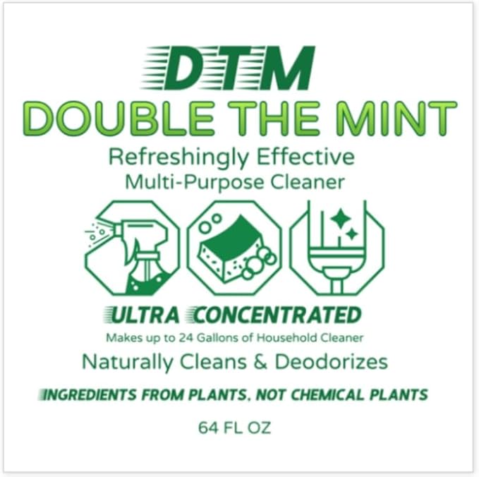 Naeterra Double the Mint Ultra Concentrated Multi-Purpose Cleaner – 64oz All-Natural Powerful &amp Refreshing Household Cleaning Solution Renders up to 24 Gallons of multi purpose cleaner