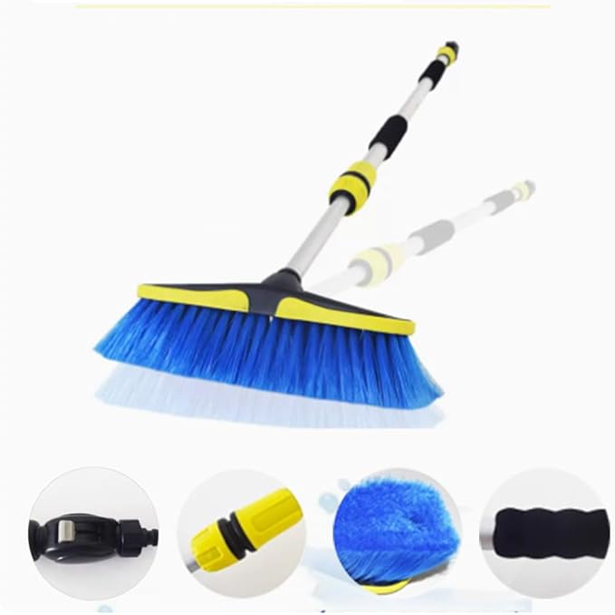 Water Fed Pole System Solar Panel Brush and Pole Window Cleaning Brush Equipment Solar Cleaning Brush Water Fed for Glass Cleaning Photovoltaic Cleaner Glass Cleaning Brush.