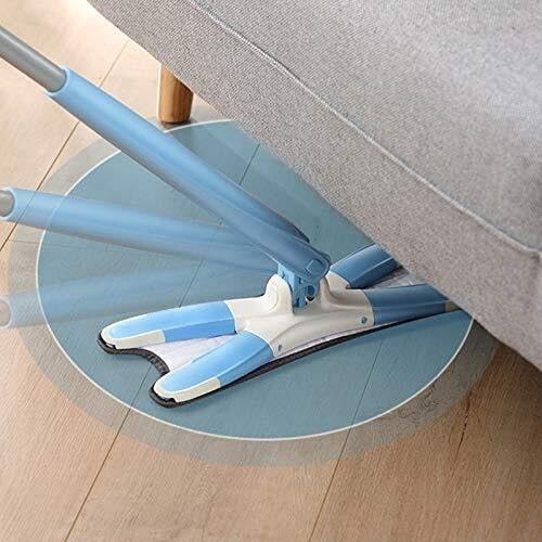 Microfiber Flat Mop with Auto Extrusion and Wash-Free Synthetic Cloth Telescopic Handle for Easy Home &amp Kitchen Cleaning