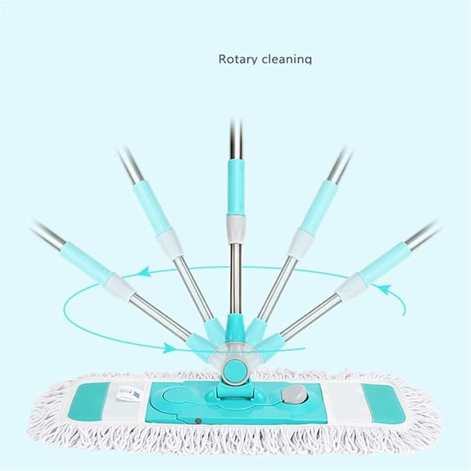 60Cm Mop Stainless Stee Telescopic Handle Dust Pad Push Premium Mop Robust Adjustable 360 Rotatable Mop