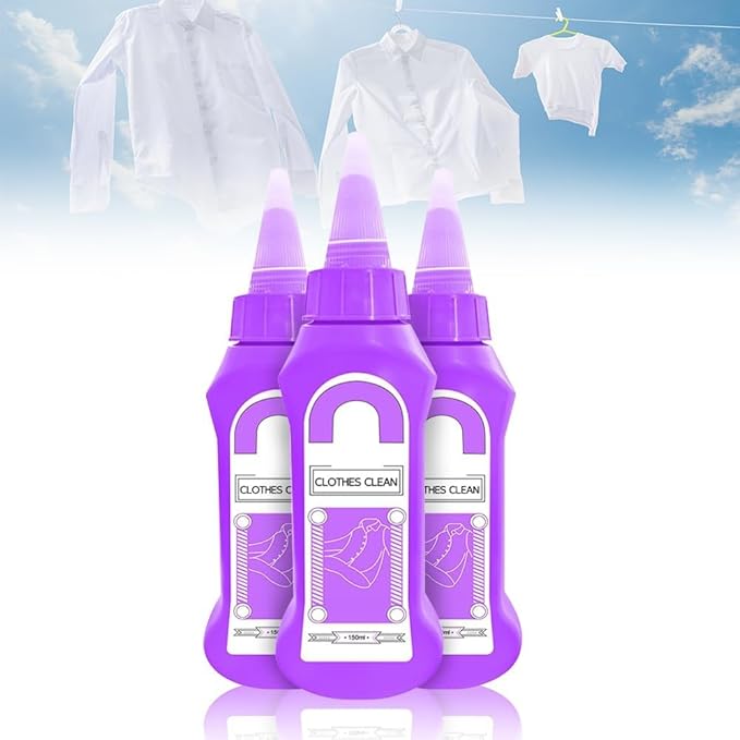 Upgrade Active Enzyme Laundry Stain Remover New Fast Laundry Stain Remover Clothes Oil Stain Remover White Shirt Guardian Garment Stubborn Stain Cleaner Oil Remover (3pc)