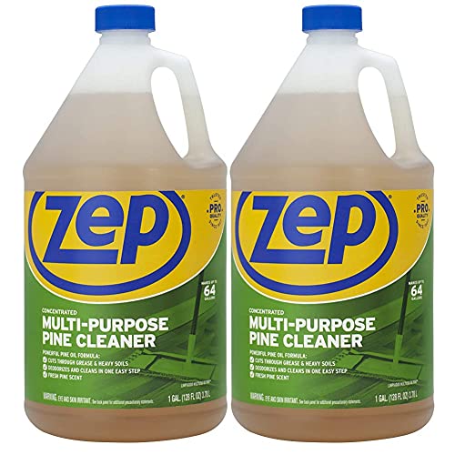 Zep Concentrated Multi-Purpose Pine Cleaner - 128 oz (Pack of 2) ZUMPP128 - Multi-Purpose Cleaner for Professional Commercial and Household Use From the Bathroom to Kitchens and Dining Rooms