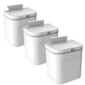 Naisu 3 Pack 1.12 Gallon Kitchen Garbage Bin for Counter Top or Under Sink Stick on the WallHanging Small Trash Can with lid for Cupboard/Bathroom/Bedroom/Office(White)