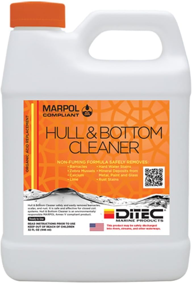 Hull &amp Bottom Cleaner Marine Products | Remove Barnacles Scale Rust on Boat (Quart - 32 oz.)