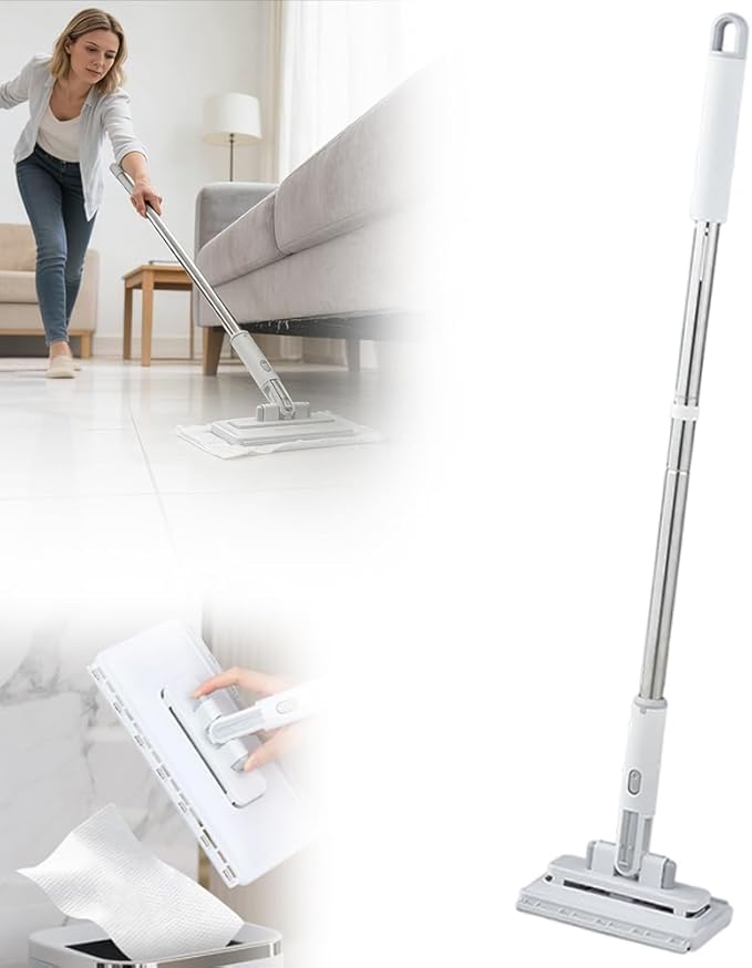 Mini Mop - Instant Touch-Free Cloth Change Convenient Cloth Changing Mini Mop with Locking Head Lazy Zero Touch Mini Mops Wet and Dry for Kitchen House
