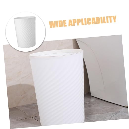 Office Trash Can with Press Ring Small Plastic Waste Basket for Bathroom Bedroom Kitchen and Household Use and Versatile Garbage Can for Small Spaces