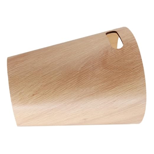 Elegant Wooden Storage Bucket Trash Can Lid Desk Garbage Bin Table Wastebasket for Home Office