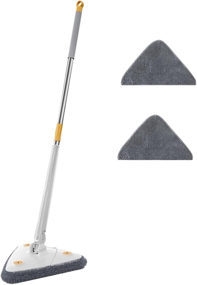 Extended Triangle Mop 360 Twist Squeeze Wringing XType Window Glass Toilet Bathrrom Floor Household Cleaning Ceiling Dusting(Green)