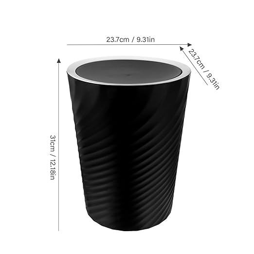 VOSAREA Small Trash Can with Lid Bathroom Kitchen Waste Bin Plastic Waste Basket Odor-Blocking Easy to Clean